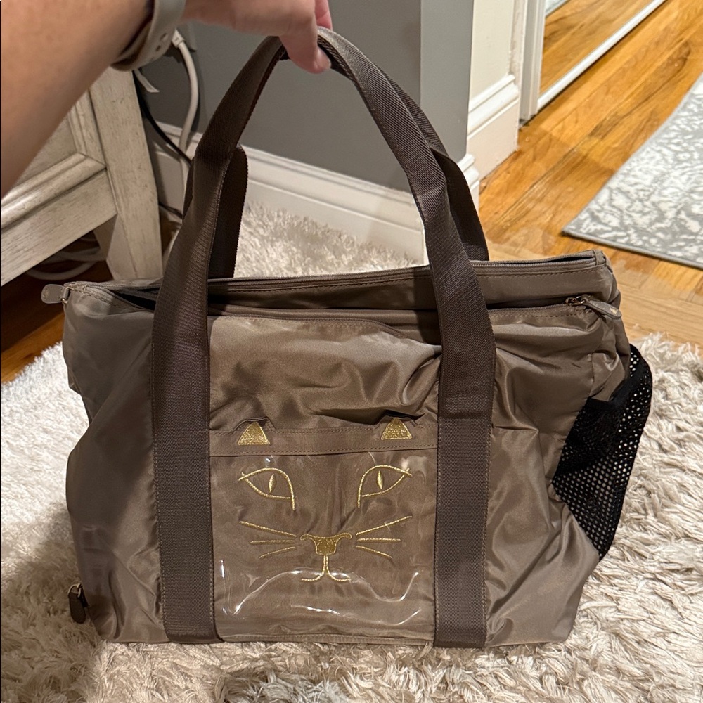 Charlotte Olympia Brown Cat Face Tote Bag
